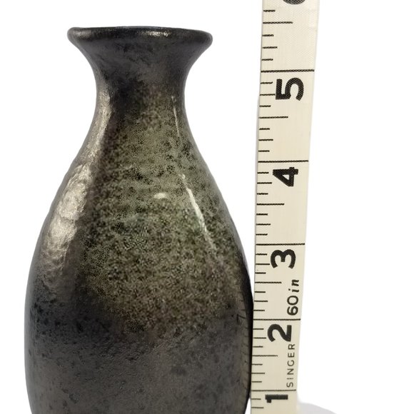 7 Piece Japanese Black Stone Style Ceramic Sake Server Set - Picture 4 of 9